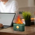thumbnail image 5 of PureCasa Mini USB Aromatherapy Oil Diffuser, Quiet Household Aroma Diffuser with LED Simulated Flame Light & 3 Modes, Portable Humidifiers for Bedroom Office, 1PC, Army Green, 6.6"x3"x4", 5 of 6