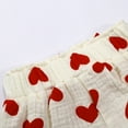 thumbnail image 6 of Wxolcjlv Toddler Baby Girl Outfits Short Sleeve Heart Pattern T Shirt Tops Elastic Shorts Set 2Pcs Trendy Casual Thin Air Conditioning Summer Sets,12 -18 Months, 6 of 7