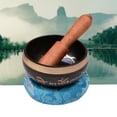 thumbnail image 2 of Cuenco cantante Juego de cuencos tibetanos con cuenco de sonido de metal hecho a mano de 8,5 cm / 3,3 pulgadas y cojín suave (entrega de colores aleatorios) y percutor de madera para meditación, sonid TOMSHOO Cuenco cantante, 2 of 6
