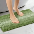 thumbnail image 2 of Unique Bargains Gradient Color Striped Bath Mats 2 Pcs Non-Slip Bathroom Rugs Green 16" x 24", 2 of 6