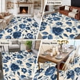 thumbnail image 5 of 6'x9' Area Rugs, Navy Blue Floral Indoor Outdoor Area Rug for Living Room Bedroom, Spring Retro Botanical Flowers Washable Bathroom Rugs Kitchen Floor Carpet Mats Home Decor Aesthetic, 5 of 8