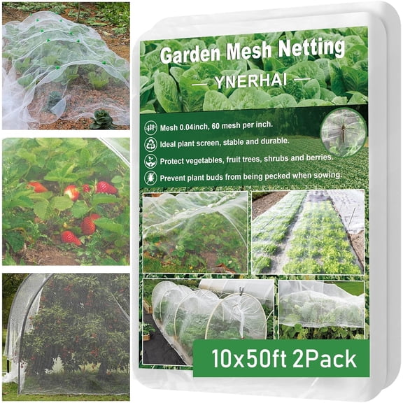10x50ft Garden Netting Mesh Barrier, Ultra Fine Mosquito Net for Patio,Garden Netting for Raised Beds,Fruit Tree Netting for Garden Protection Blueberry Bush Netting Cover