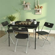 Mainstays Resin Seat & Back Folding Chair, Black, 4-Pack