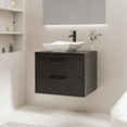 thumbnail image 3 of 24" Wall Mount Single Bathroom Vanity with Vessel Sink, Floating Cabinet Manufactured Wood Top, Faucet, Drain, 3 of 8
