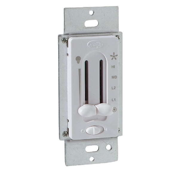 Hunter Fan Light Dual Slide Wall Control 27183 - 3-Speed Dimmable Wall Mount - Multicolor — Residential Use, Standard Application