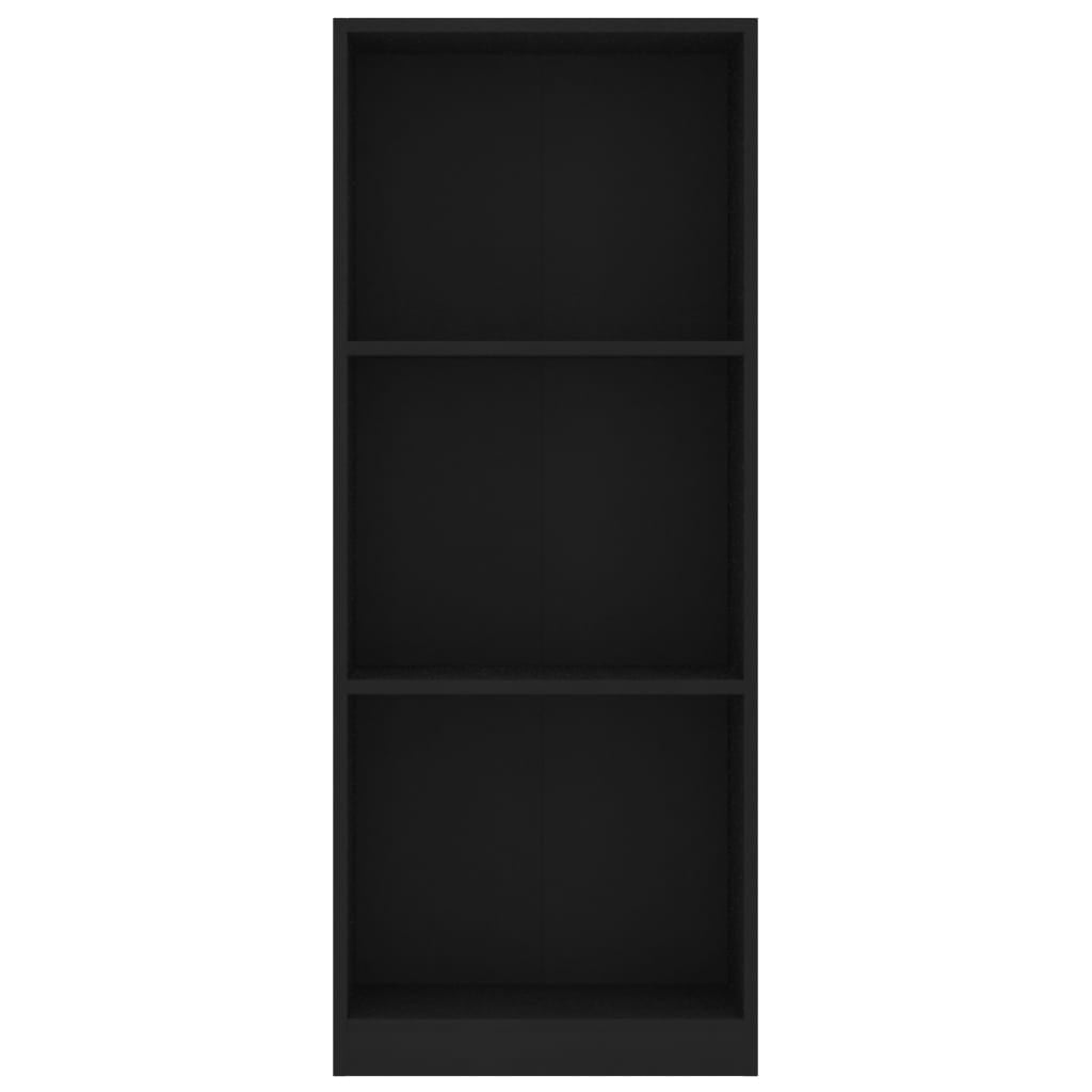 Kepooman 3-layer Bookshelf, Free Standing Display Book Cabinet for Home, Side Corner Storage Cabinet for Living Room, Black