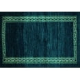 thumbnail image 1 of Ahgly Company Machine Washable Indoor Rectangle Abstract Turquoise Blue Modern Area Rugs, 6' x 9', 1 of 4
