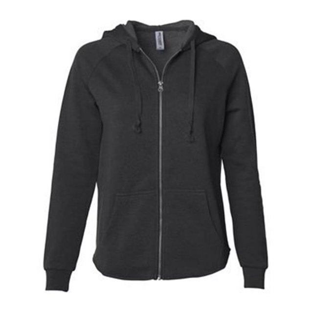 Independent Trading B03076502 Sweat à Capuche à Fermeture à Glissière pour Femmes California Wave Wash, Noir - Extra Small