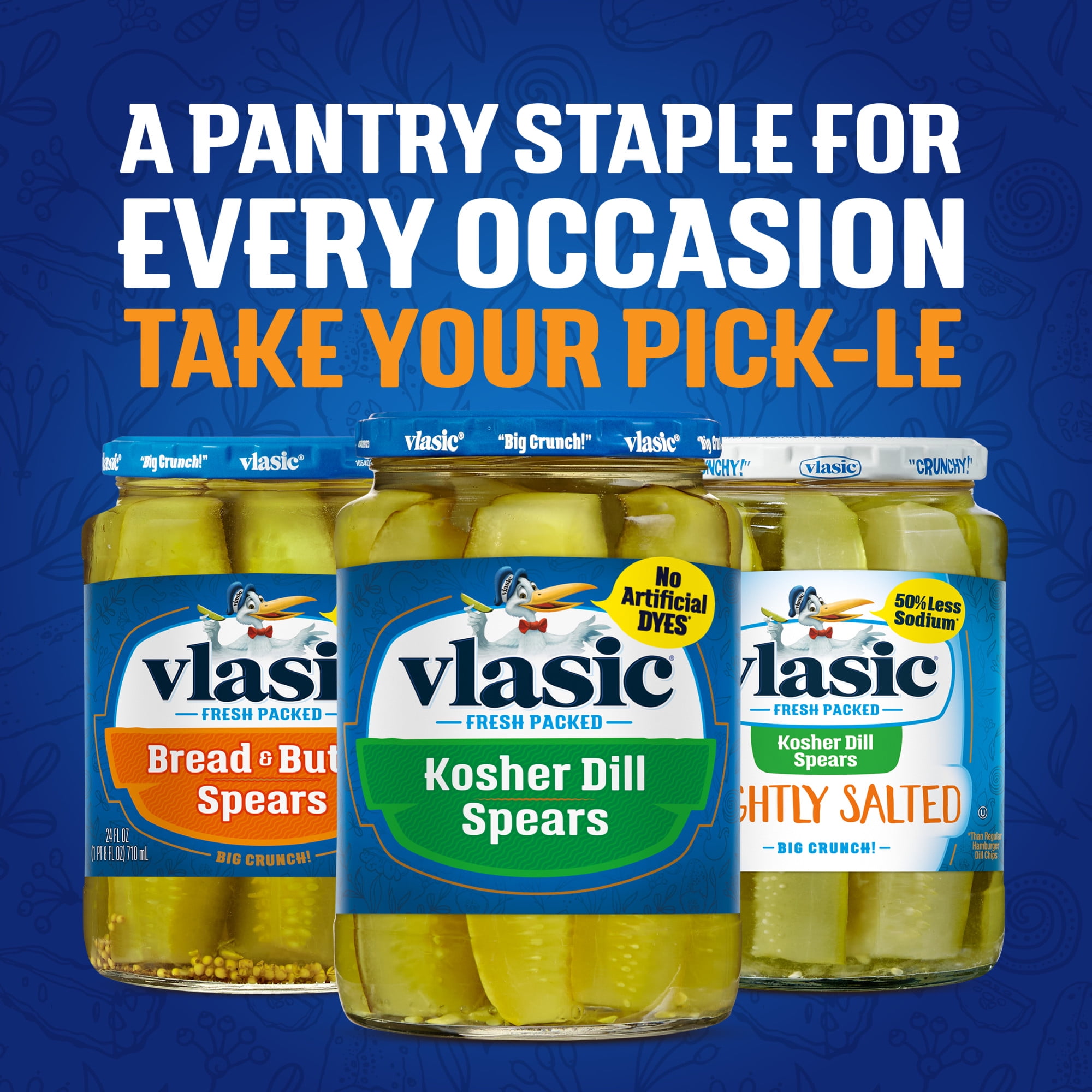 (12 pack) Vlasic Kosher Dill Pickle Spears, Keto Friendly, 24 fl. oz.