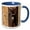 Blue/White, variant on 3drose, Usa, Arizona, San Xavier Del Bac Mission. Bronze Snake Handle on Door., 15oz Two-tone Yellow Mug