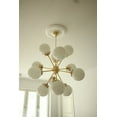 thumbnail image 3 of 12 Light Small Globe Mid Century Brass Sputnik chandelier light Fixture, 3 of 8