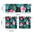 thumbnail image 6 of Kitchen Curtains Set with Tropical Floral and Hawaiian Hibiscus Design, Exotic Flowers and Botanical Jungle Leaves, Rod Pocket Tier and Valance Panels, 6 of 6