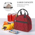 thumbnail image 5 of Naloa Vintage Burgundy Print Lunch Bag for Women & Men Insulated Lunch Box or Cooler Lunch Tote Bags for Work, Travel, Outdoor, 5 of 5