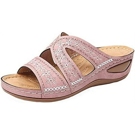 

Orthopedic Slide Sandals for Women Ring Toe Slip on Womens Flip Flops Breathable Roman Summer Womens Shoes