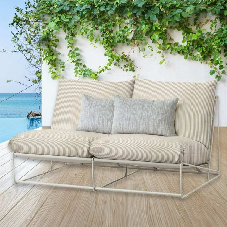 Beige Stripe Outdoor Slipcovers Compatible with IKEA HAVSTEN