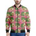 thumbnail image 3 of Chaqueta con cremallera y estampado de aguacate para hombre, chaqueta con estampado 3D de frutas, chaqueta informal de calle con cremallera, sudadera de manga larga tipo bombardero, 3 of 5