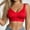 Red, variant on Njagoc3 Cotton Sports Bras for Women V Neck Solid Color Bra Hook Closure Bra Breathable Daily Bra