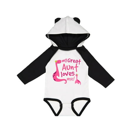 

Inktastic My Great Aunt Loves Me Dino Gift Baby Girl Long Sleeve Bodysuit