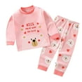 thumbnail image 2 of Cethrio Kids Girls Pajama Sets, Cotton 2 Piece Soft Fall Winter Sleepwear Pink Size 6-7 T, 2 of 6