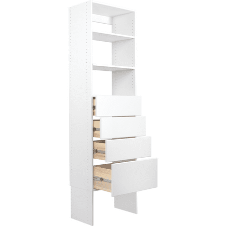 Modular Closets Shelf Tower Closet System With 4 Solid Wood