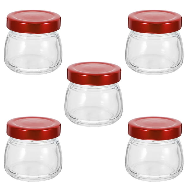 5pcs Honey Jar Transparent Glass Honey Container Honey Pot Kitchen Supplies