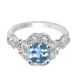 thumbnail image 2 of Aonejewelry 1.00 Carat Blue-Topaz Gemstone and Halo Diamond Ring in 10K Solid Rose, White & Yellow Gold, 2 of 8