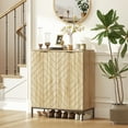 thumbnail image 2 of HOMCOM 15 Pairs Shoe Storage Cabinet with Doors, Adjustable Shelves, Oak, 2 of 10