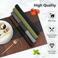 thumbnail image 4 of VCVCOO Placemats Set of 6, Wipeable Vinyl Plastic Woven Placemat, Washable Place Mats Durable Kitchen Dining Table Mats Brown Stripe, 12x18 inch, 4 of 10