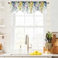 thumbnail image 4 of Spring Flower Tie Up Valance for Windows, Watercolor Blue Yellow Sage Green Floral Leaves Plant Adjustable Rod Pocket Tie Up Valance Curtains for Kitchen Bathroom Bedroom 54 X 18 Inch, 4 of 9