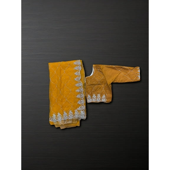 Designer Net Saree with Ready Blouse, Cultural Wear for Women, Aug40