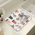 thumbnail image 4 of Yayeee Dish Drying Mat for Kitchen Counter 18" x 24" Microfiber Super Absorbent Coffee Decorative Pad, Christmas Cups, 4 of 9