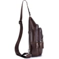 thumbnail image 2 of SCHLATUM Bolso Cruzado de Cuero Genuino para Hombre, Color Café, 2 of 9