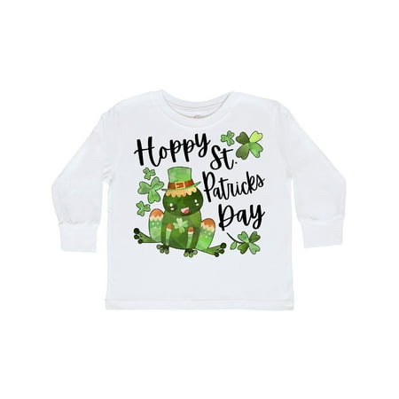 

Inktastic Hoppy St. Patrick s Day Cute Frog with Clover Gift Toddler Boy or Toddler Girl Long Sleeve T-Shirt