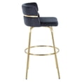 thumbnail image 3 of Glam Gold Bar Stools Set of 2 with Black Velvet Upholstery and Swivel Seat, 3 of 5