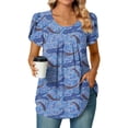 thumbnail image 2 of Womens Fashion Comfortable Casual Round Neck Short Sleeve Print Top Blouse, 2 of 6