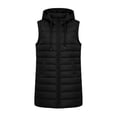 thumbnail image 6 of Yutgune Women's Long Hooded Puffer Vest Zip Up Sleeveless Jacket with Pockets Fall Winter, 6 of 7