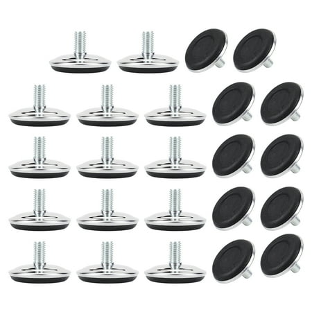 M10 x 17 x 50mm Leveling Feet Adjustable Floor Protector for Table Leg 24pcs