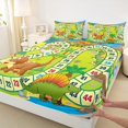thumbnail image 3 of Homewish Wild Dinosaur Twin Sheet Sets,Number Game Twin Fitted Sheet,Cartoon Animal Flat Sheet For Voys Kids,Super Cozy Room Decor,3 Pieces, 3 of 7