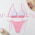 thumbnail image 4 of AUNVITO Women's Stylish Bikini Padded Tie-Side Cut-Out Open-Back Solid Color Chic Swimwear, 4 of 5