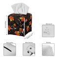 thumbnail image 3 of Psesaysky Square Tissue Box Cover PU Leather, Golden Maple Leaves Waterproof Car Tissue Holder Storage for Bathroom Vanity, Countertops, Dressers, Night Stand, Parlors and Offices, 3 of 7