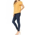 thumbnail image 4 of Women's Casual Petal Sleeve Blouse with Ribbon Tie and Keyhole Neckline, 4 of 6