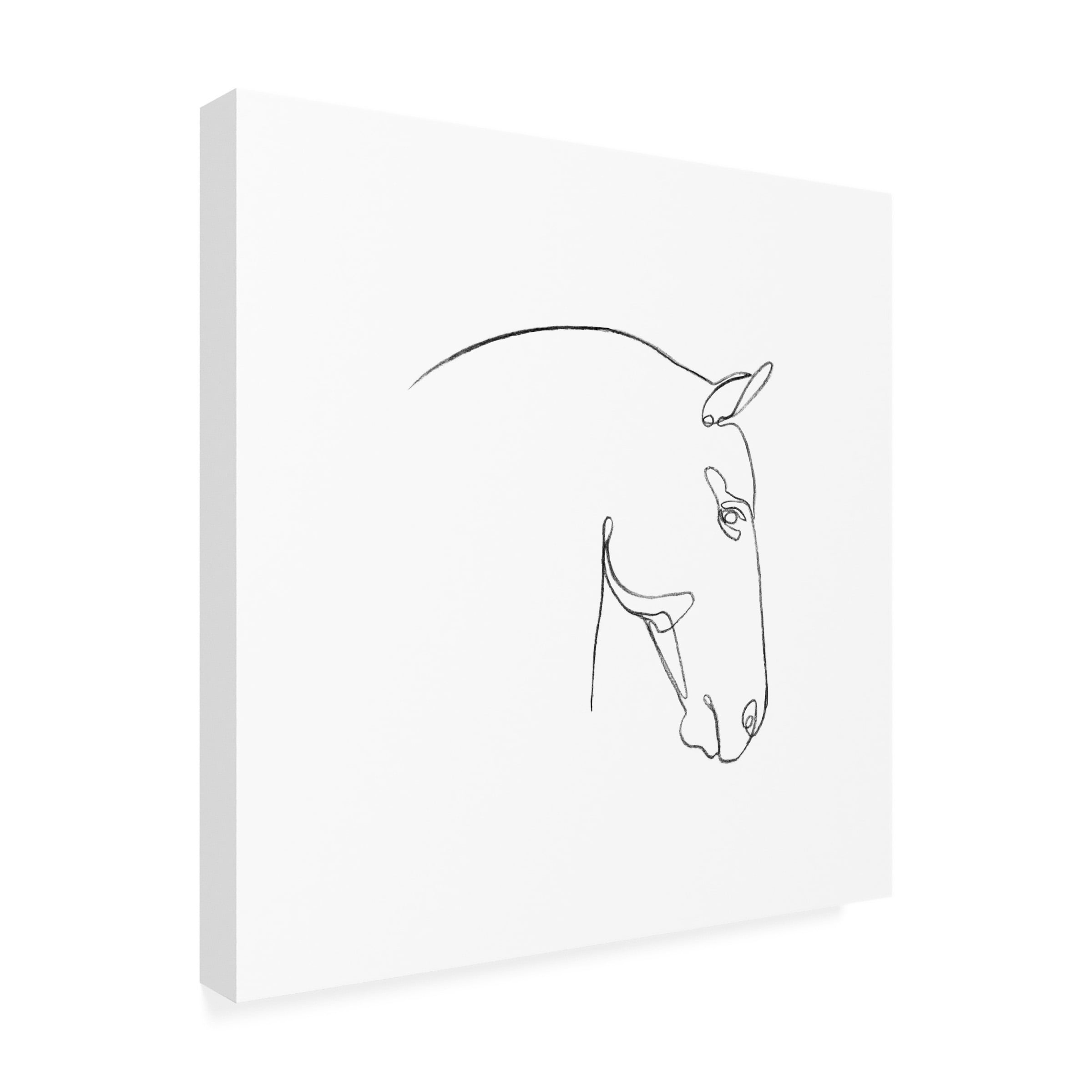 Emma Scarvey 'Equine Pencil Contour IV' Canvas Art