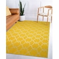 thumbnail image 4 of EORC IE51YL5X8 5 x 8 ft. Handmade Polyester Reversible Moroccan Outdoor Transitional Trellis Rug, Yellow - Rectangle, 4 of 6
