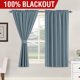 thumbnail image 2 of Cortinas 100% opacas blancas de 84 pulgadas de largo que bloquean la luz completa con revestimiento blanco suave para dormitorio, sala de estar, tratamiento de ventana con aislamiento térmico, juego de 2 panelesRod Pocket-stone Blue52W x 54L, 2 of 5