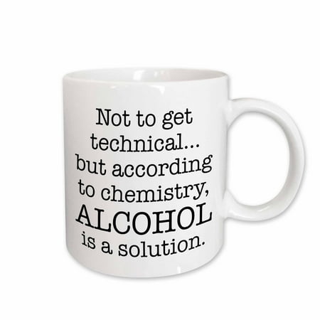 

3dRose Alcohol is a solution Black Ceramic Mug 11-ounce