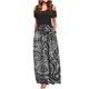 thumbnail image 1 of Vestido de cuello redondo con estampado de hombros descubiertos y manga corta informal de verano para mujer OAVQHLG3B Store  lin121212, 1 of 4