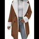 thumbnail image 3 of Abrigos de Invierno de Larga con Solapa Forrada para Mujer, Chaqueta Larga y Cálida con Doble Botonadura, Abrigo de Felpa. Marrón Oscuro XL, 3 of 7