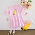 thumbnail image 2 of HAYIMI Girls Summer Striped Dress Outfit Sets With Socks Short Sleeve Casual Two Piece Clothes Sets For Toddler Kids Trendy Clothing Sets, 2 of 9
