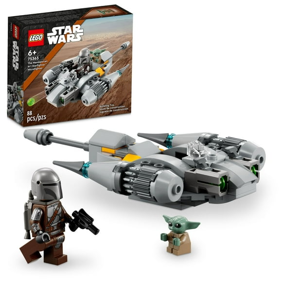 LEGO Star Wars The Mandalorians N-1 Starfighter Microfighter 75363 Building Toy Set for Kids Aged 6 and Up with Mando and Grogu 'Baby Yoda' Minifigures, Fun Gift Idea for Action Play
