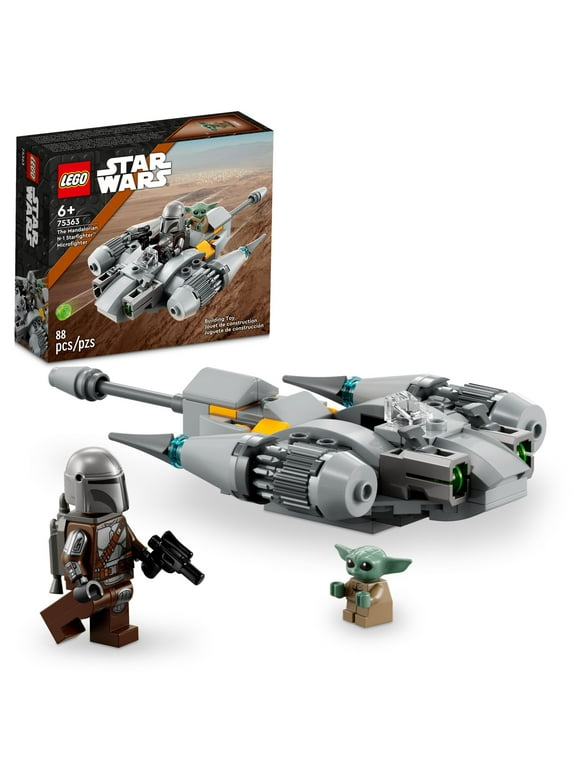 LEGO Star Wars The Mandalorians N-1 Starfighter Microfighter 75363 Building Toy Set for Kids Aged 6 and Up with Mando and Grogu 'Baby Yoda' Minifigures, Fun Gift Idea for Action Play